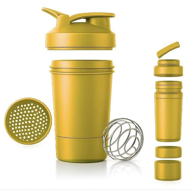 🥤 COQUETELEIRA Shaker 500ML COM 3 COMPARTIMENTOS, esfera misturadora e peneirinha