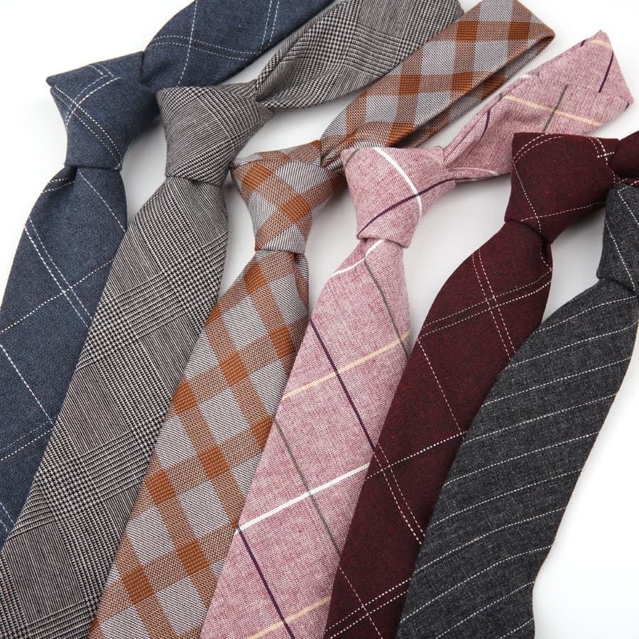 6cm Moda Retro Luxo Listrado Xadrez Gravatas De Algodão Para Homens Negócios Casual Festa Banquete Gravata
