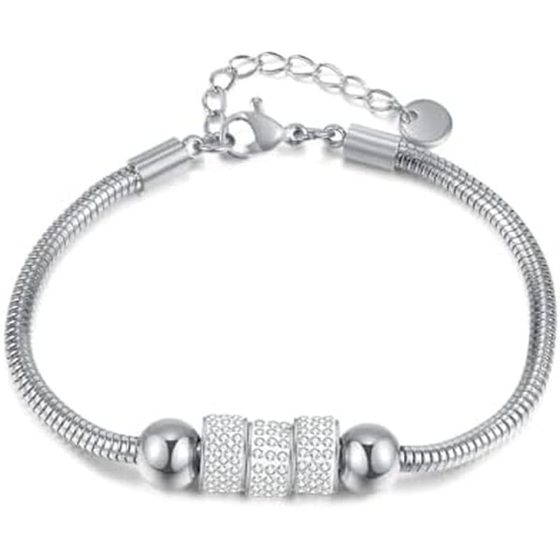 Pulseira De Corrente De Cobra De Aço Inoxidável Para Mulheres – Empilhável Delicada Ajustável Com Zircônia Cúbica , Mini