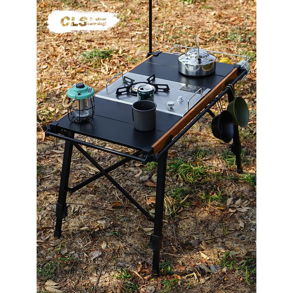 CLS ao ar livre IGT mesa dobrável acampamento portátil removível elevável expansão mesa de alumínio móvel cozinha piquen