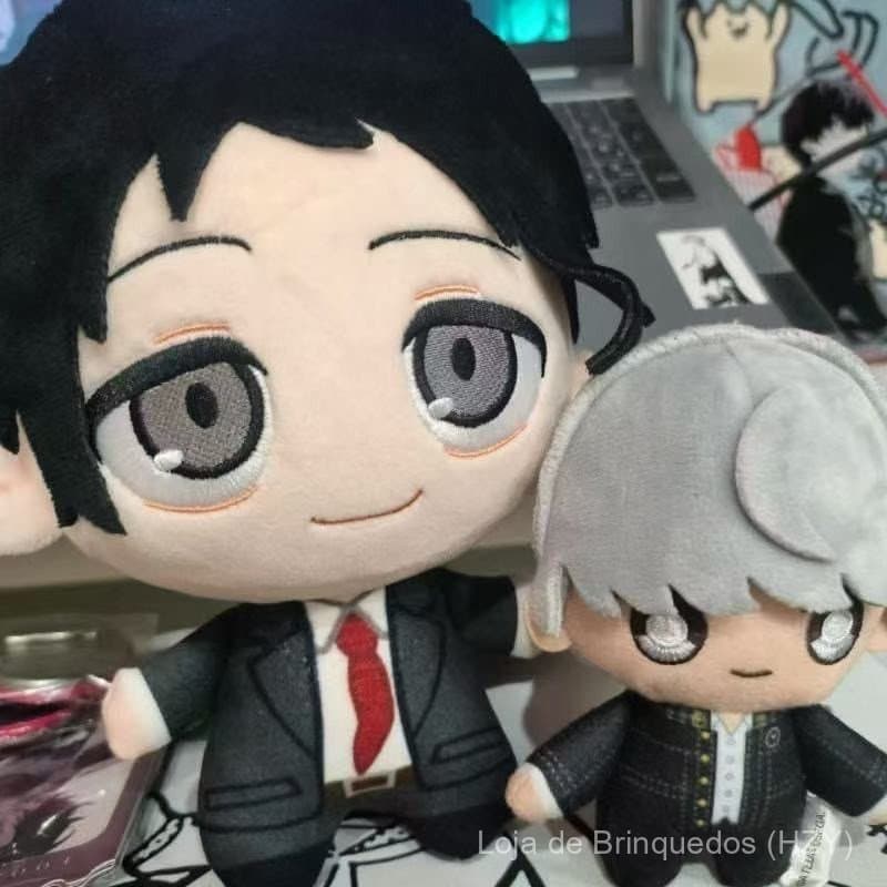 Boneco de Pelúcia de Algodão Macio de 10cm P4 Adachi Tohru Persona 4 com Pingente de Corpo em Forma de Estrela-do-Mar SF