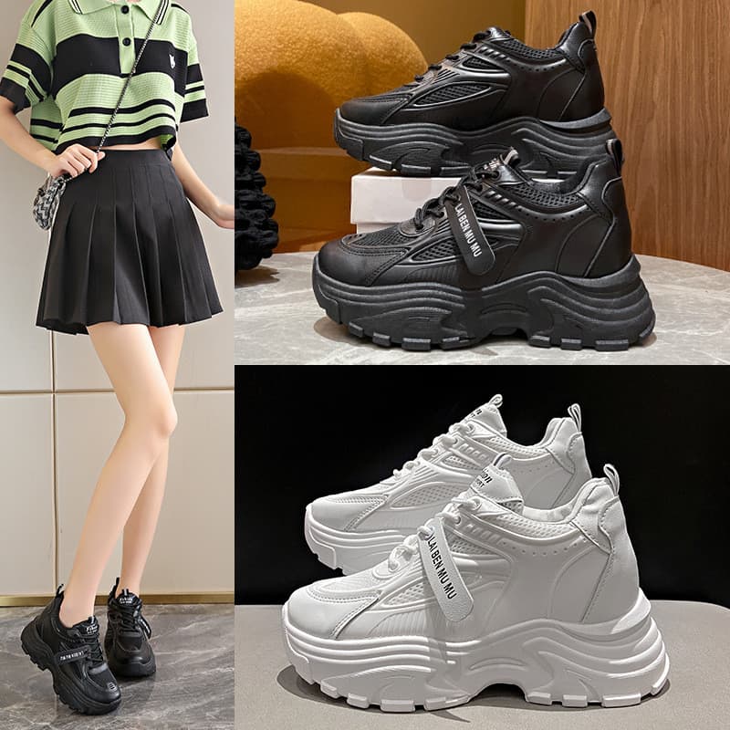 2023 verão novo estilo versão coreana plataforma de sola grossa papai sapatos femininos casuais esportes sapatos feminin