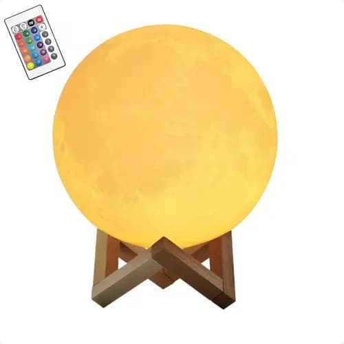 Lua Led Luminaria e Caixa de som Rgb Bluetooth Branco 5v