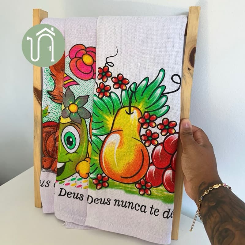 Pano de Prato Decorativos  100% Algodão | Cozinha Luxuosa 10 Peças