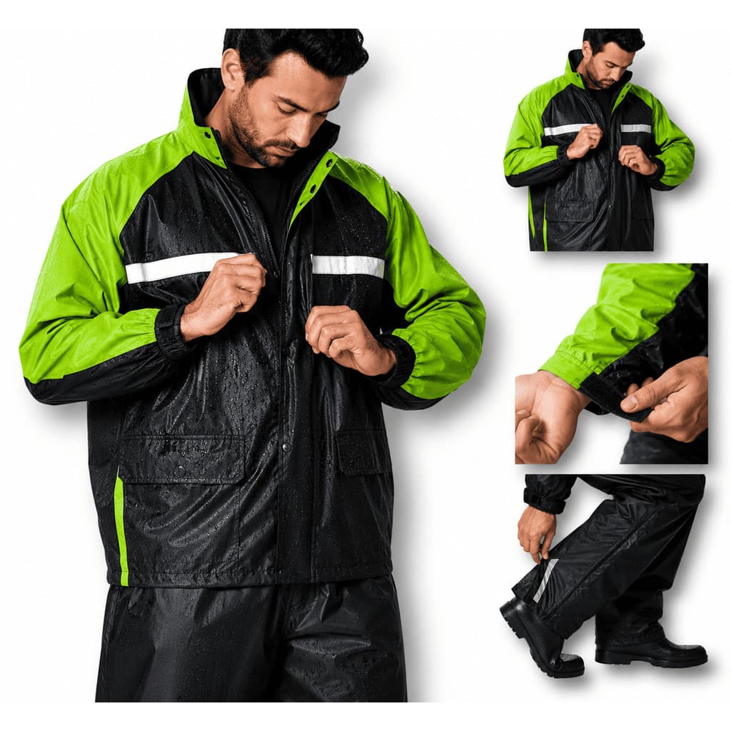 Capa De Chuva Motociclista Conjunto Impermeavel Calça E Jaqueta Adulto Nylon Premium Moto