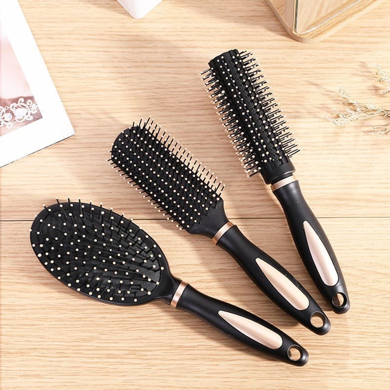 Escova modeladora para uso doméstico, para homens e mulheres, escova de massagem com almofada de ar, escova com nervuras
