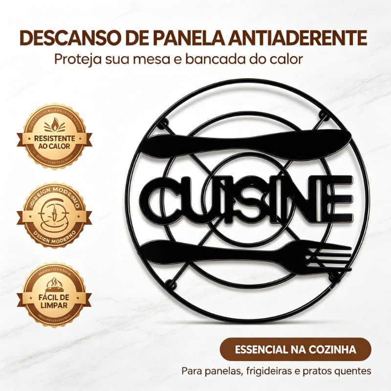 Suporte Térmico em Ferro, Descanso para Panelas Quentes, Modelo Garfo e Faca, Decoração de Cozinha
