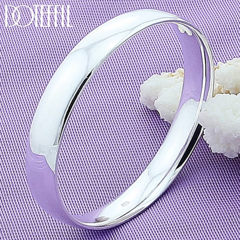 Pulseira DOTEFFIL de estilo simples, 10mm, em prata esterlina 925, adequada tanto para homens quanto para mulheres, muit