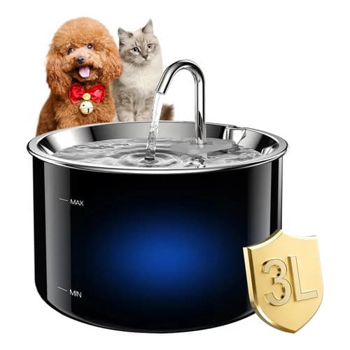 Bebedouro Gatos Fonte Água Gato Cães Inox 3l Silencioso Com +Bivolt