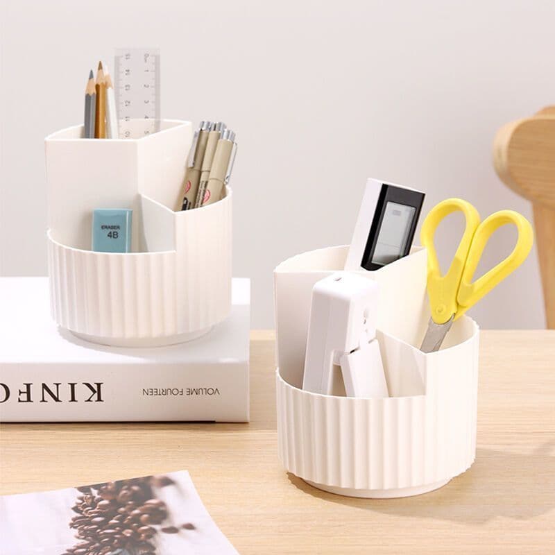 Suporte para caneta giratório de grande capacidade, Desktop, armazenamento simples, suporte para caneta de escritório, e