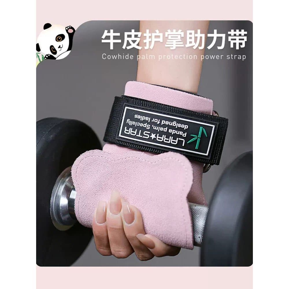 Laura Star Couro Fitness Power Belt Pull-Up Palm Protection Dedicado Deadlift Barra Horizontal Pull-Up Luvas