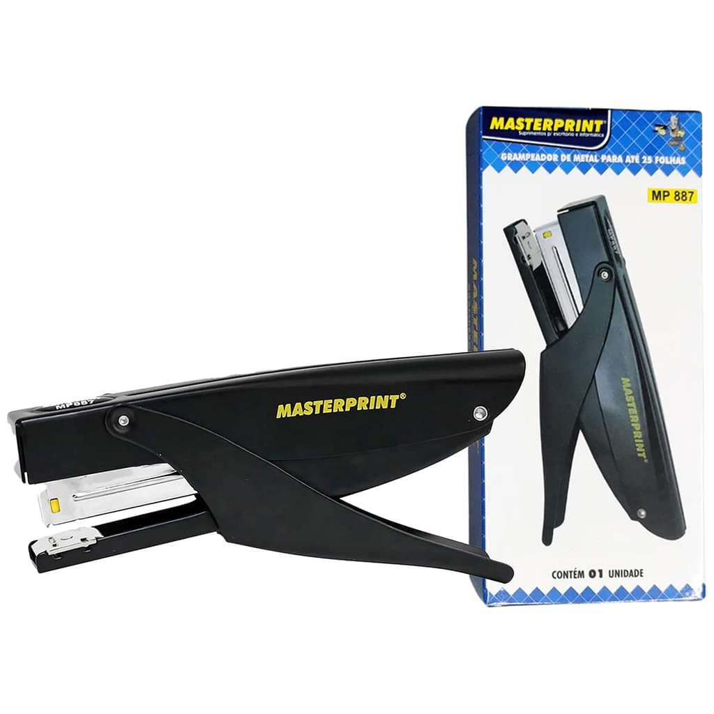Grampeador Alicate de Metal  Masterprint MP-887 15cm 26/6 para até 25 Folhas Grampeador de Mão