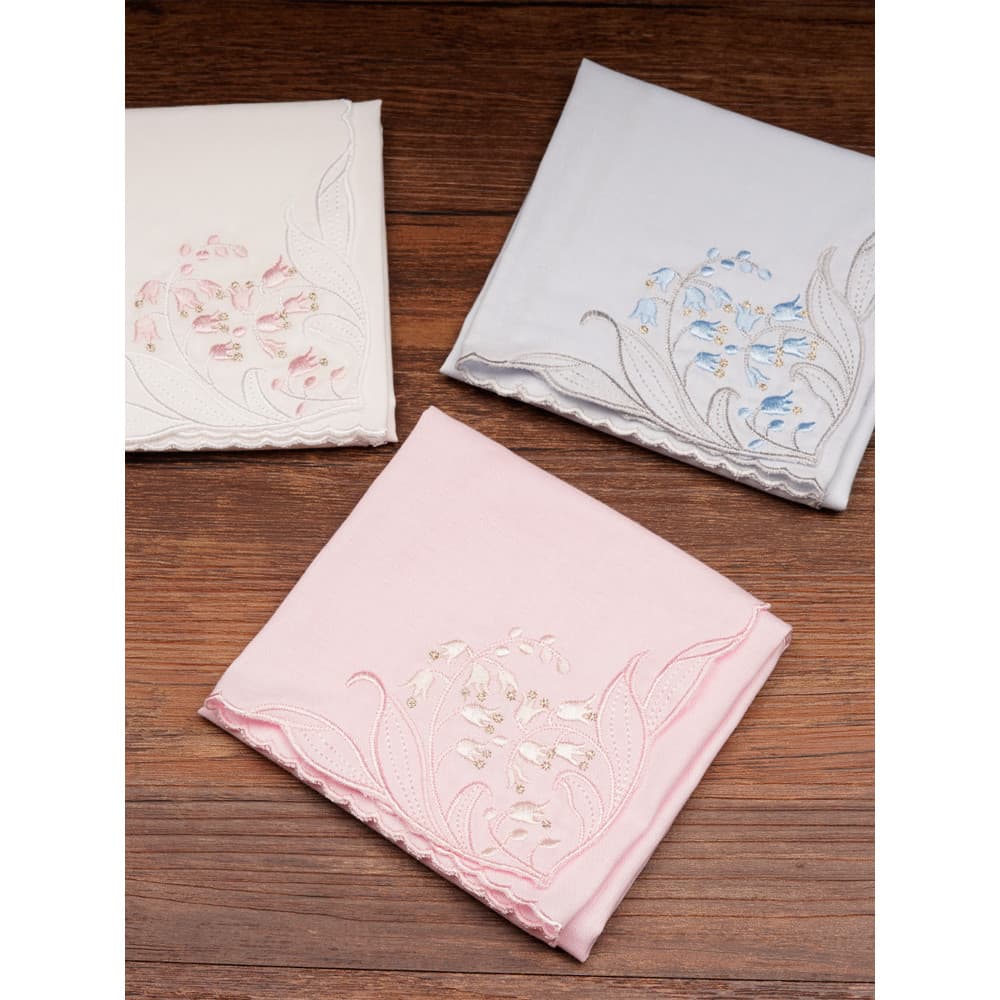 [Cool Pa] Lenço de renda Lily of the Valley feminino absorvente de suor macio refinado portátil lenço de suor feminino a
