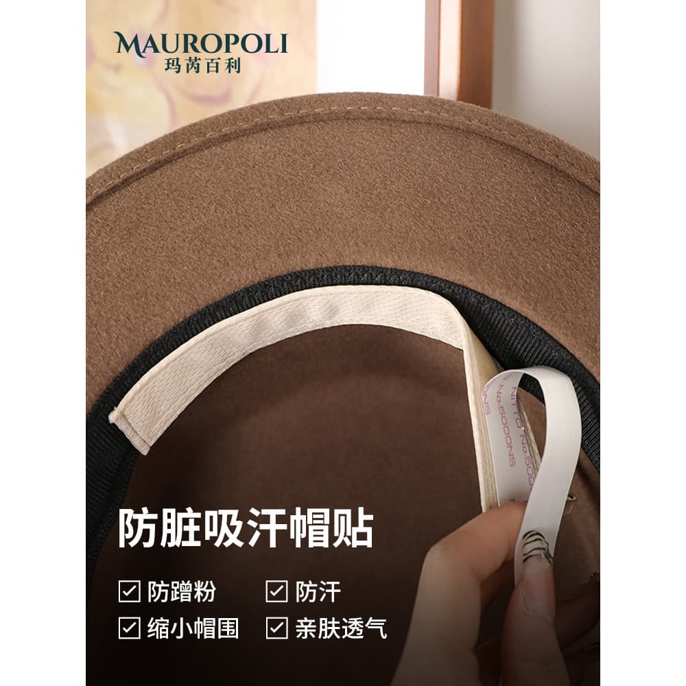 Maurro Poli chapéu adesivo ajustável circunferência do chapéu anti-sujo anti-suor lavável chapéu reutilizável respirável