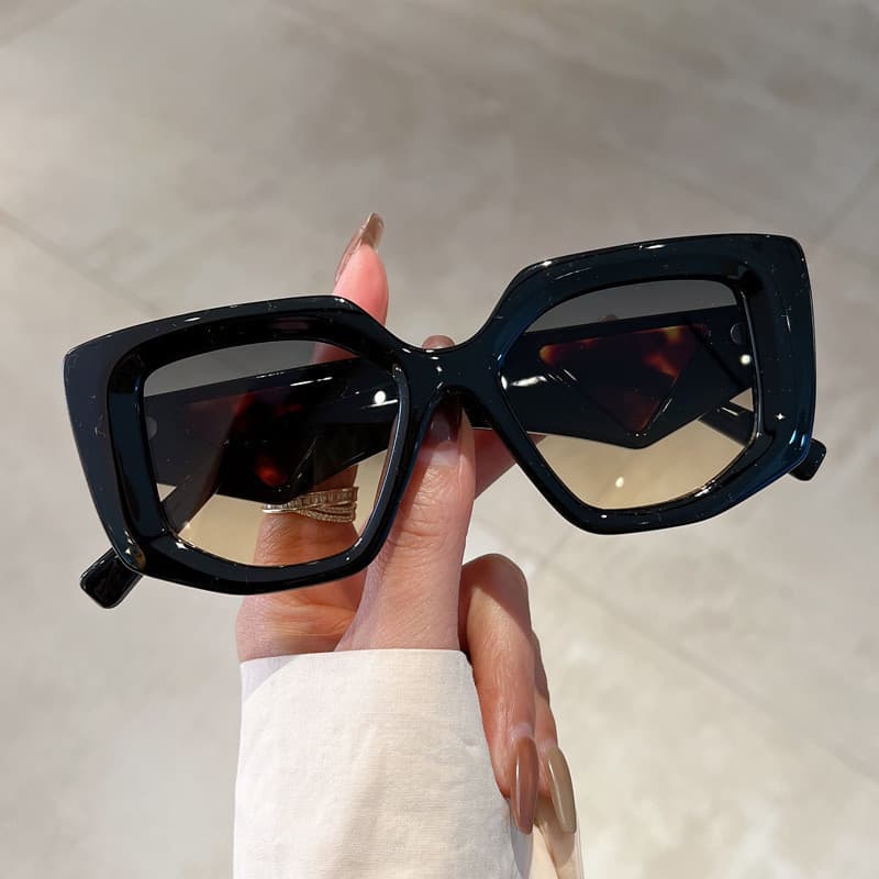 Óculos de Sol Retrô Oversized para Mulheres, Lentes Irregulares com Gradiente, Luxuosos e Elegantes, UV400 KQLS EWRT