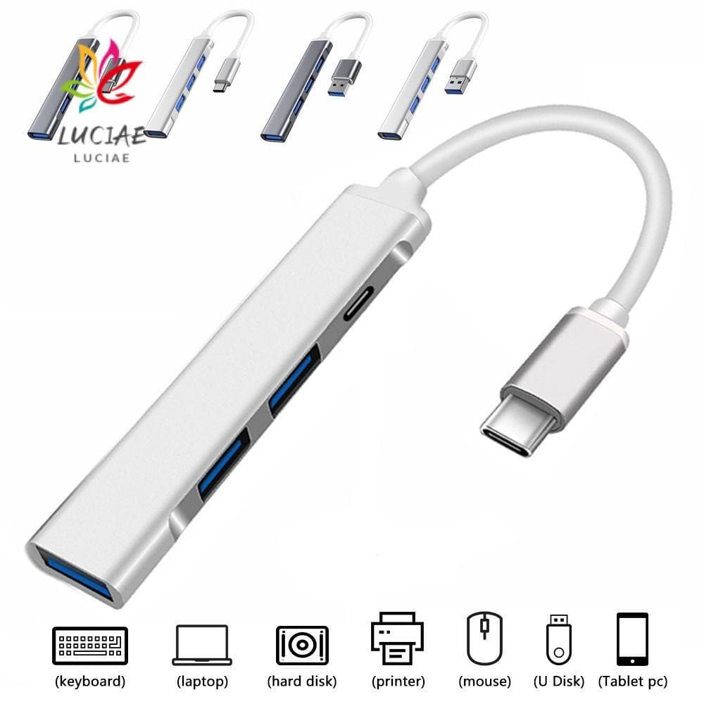 LUCIAE Tipo-C Laptop PC Splitter Expansor USB 3.0 De 4 Portas Para Dell