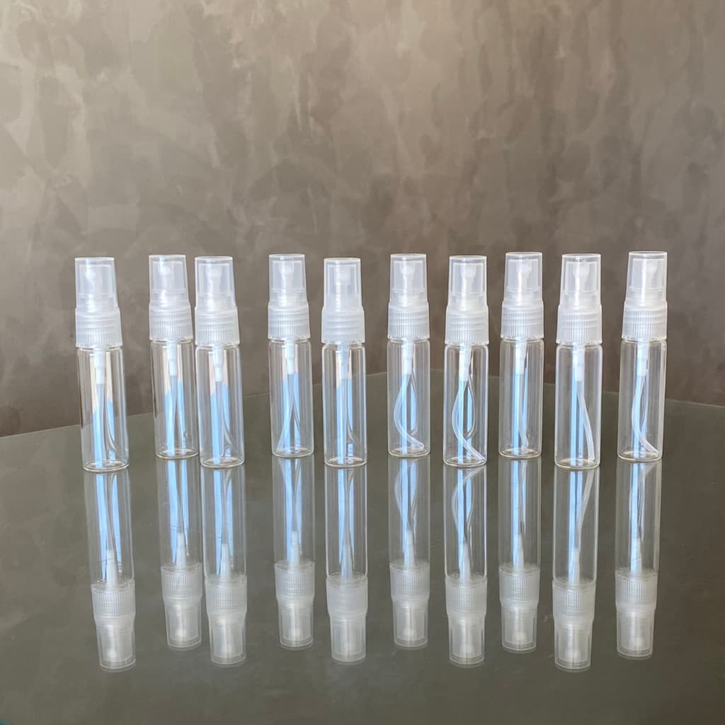 Kit com 10 frascos vidro provador 15ml com válvula spray