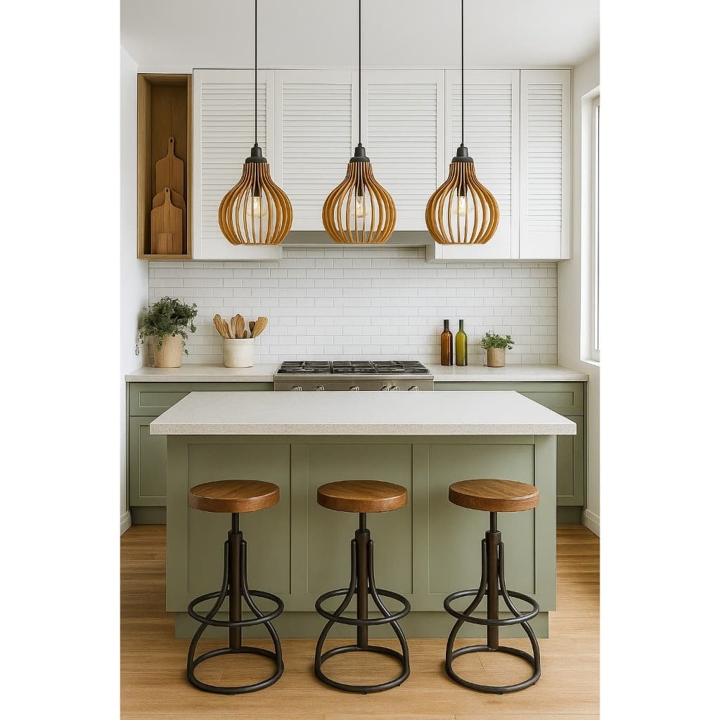 Kit com 3 Pendentes Coquinho Reforçado Sala Cozinha Abajur de Teto Lustre Moderno