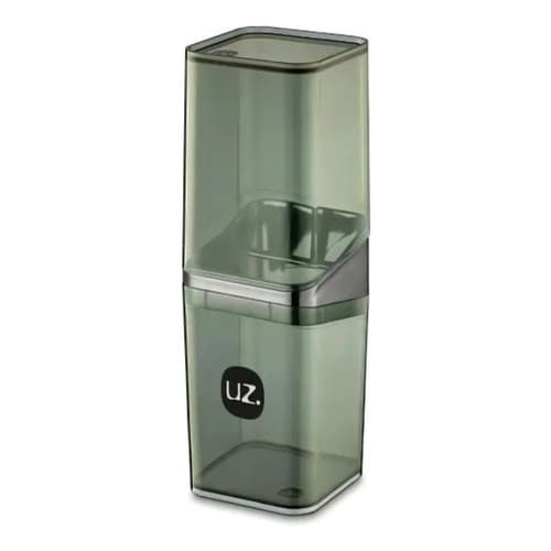Porta Escova De Dentes Com Tampa Slim Luxo Cor Preto Preto