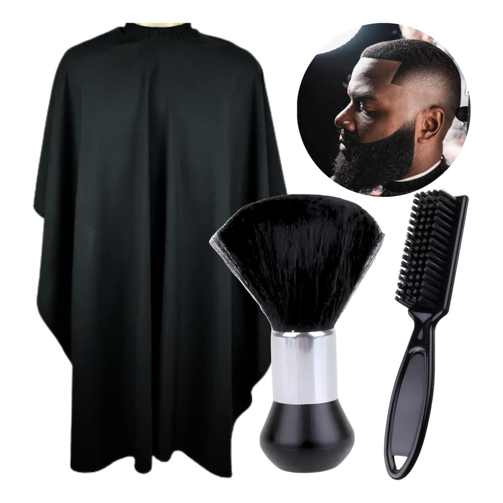 Capa De Corte Barbeiro Espanador Escovinha Degradê Barbearia