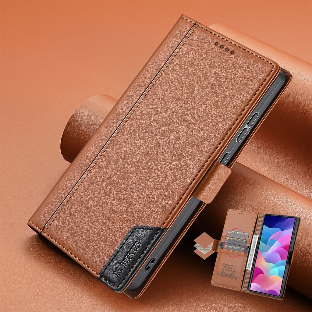 Para Redmi 14C 13C 12C 12 Note 15 14 13 12 11 Pro Plus Note 14S Caso Da Aleta De Couro Anti-Roubo Carteira Cartão Funda