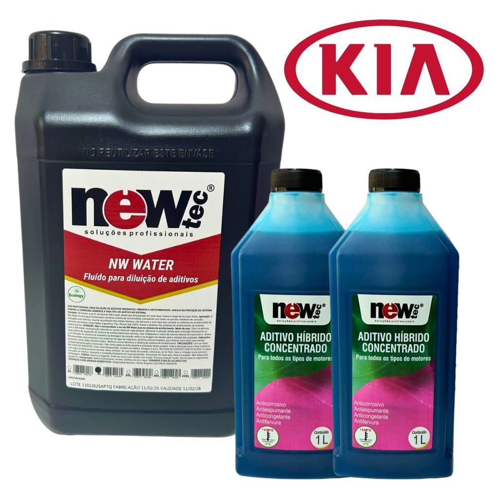 Kit Aditivo Para Radiador Kia + Água Fosfatada