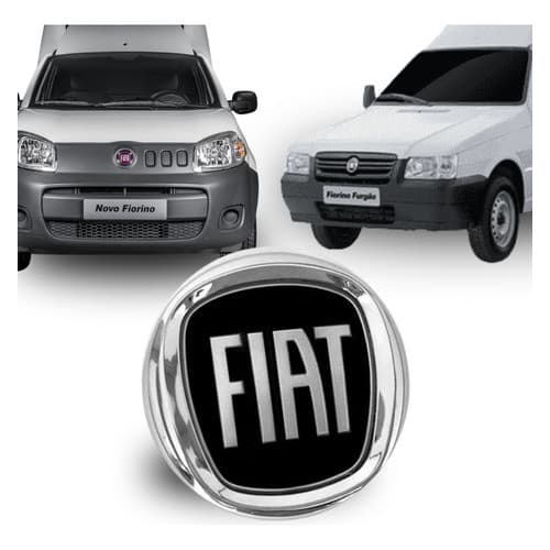 Emblema Dianteiro Grade Fiat Fiorino 2011 A 2021 Preto