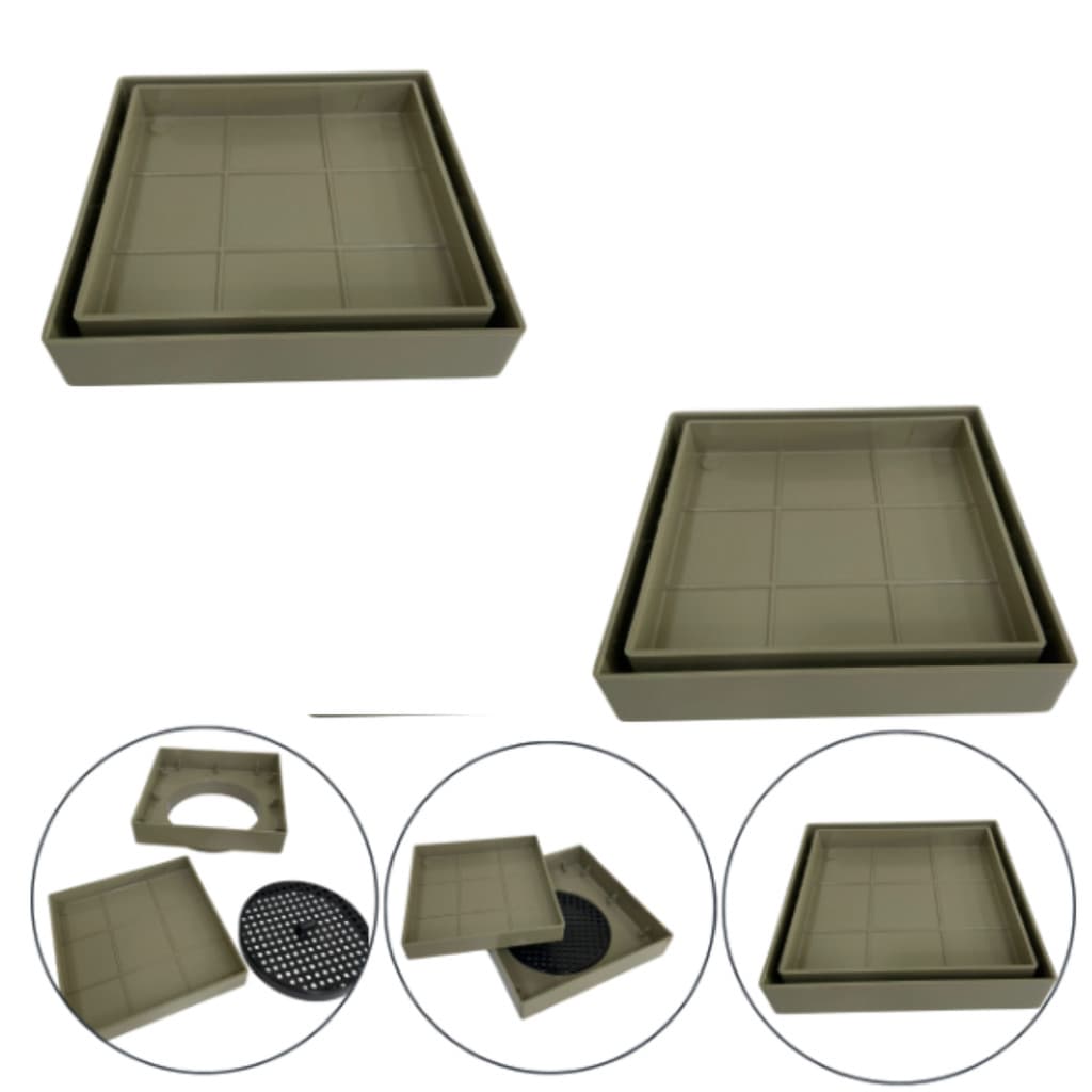 Kit 2 Ralo Inteligente 13x13 Oculto Piso/ Porcelanato Cor Bege