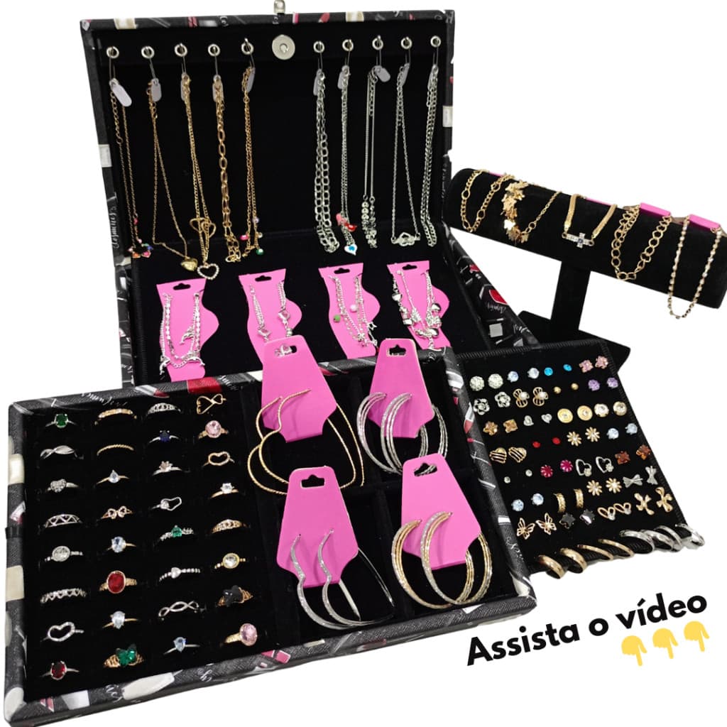 🔥 Kit Atacado Semi Joias com 53 Peças Sortidas | Para Revenda Iniciante 💰 Lucro de até 400%!