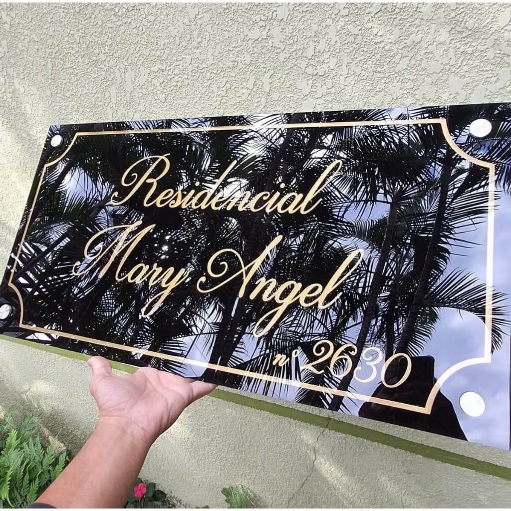 🏢 Placa de Acrílico para Fachada de Condomínio – Personalizada com Logotipo