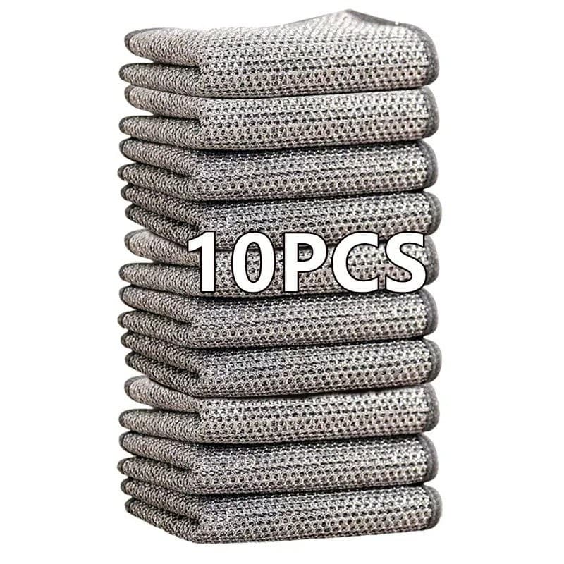 Kit 10 Panos de Limpeza Lava Louça Fibra Metálica