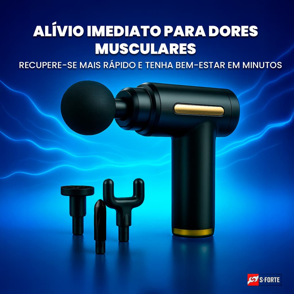 Massageador Elétrico Profissional Muscular Corporal Forte Recarregável 6 Velocidade Massagem