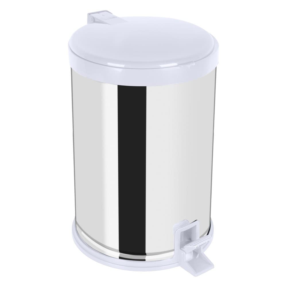 Lixeira Inox Pedal 15L Compacta Elegante Cozinha Banheiro