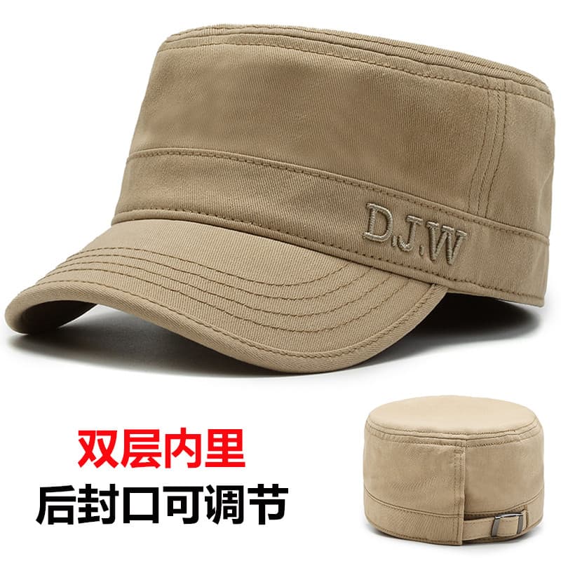 Chapéu de vedação traseira masculino dupla camada outono inverno chapéu de topo plano totalmente fechado ajustável chapé