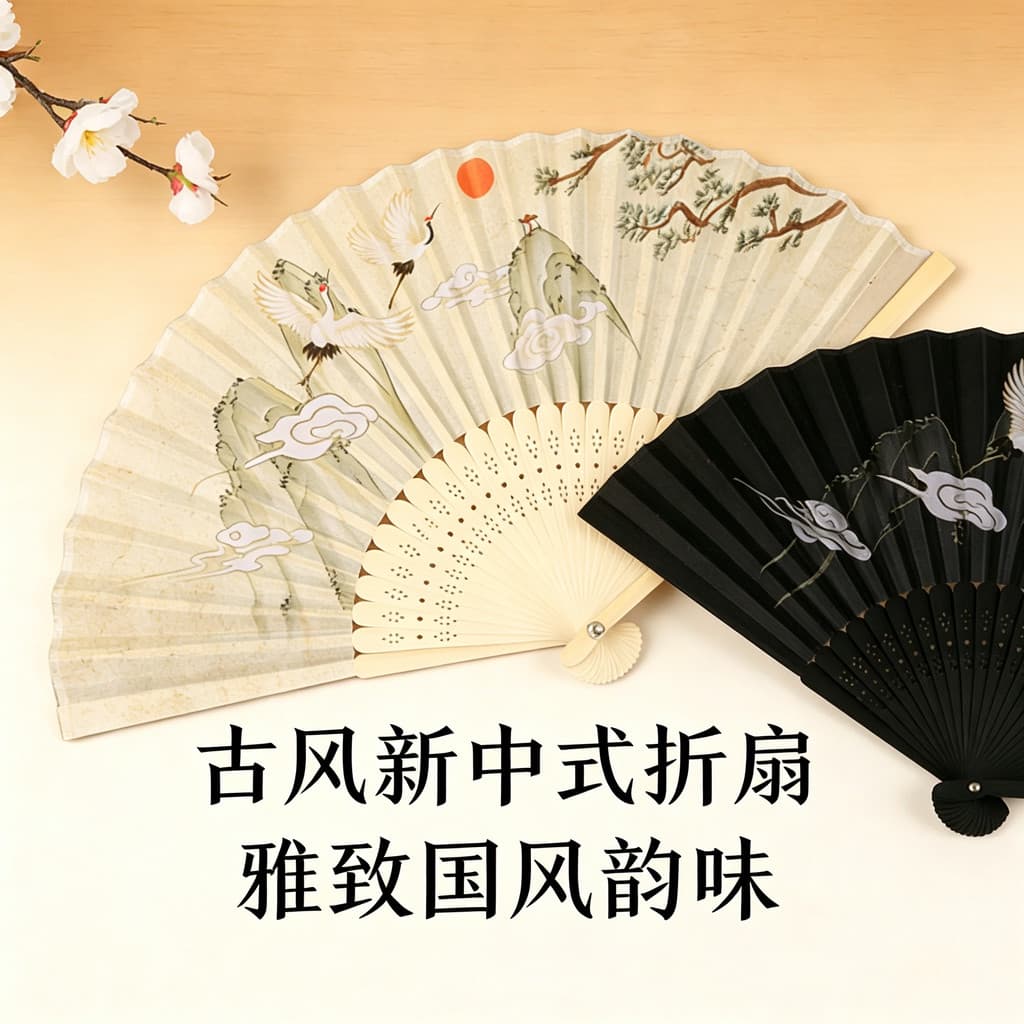 Antigo ventilador dobrável estilo chinês Hanfu feminino Cheongsam dança crianças portátil dobrável pequeno ventilador po