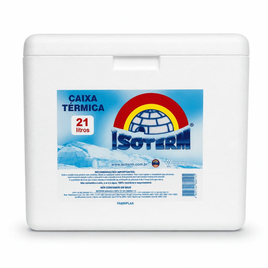 Caixa Térmica Isopor 21 Litros Conservação Bebidas