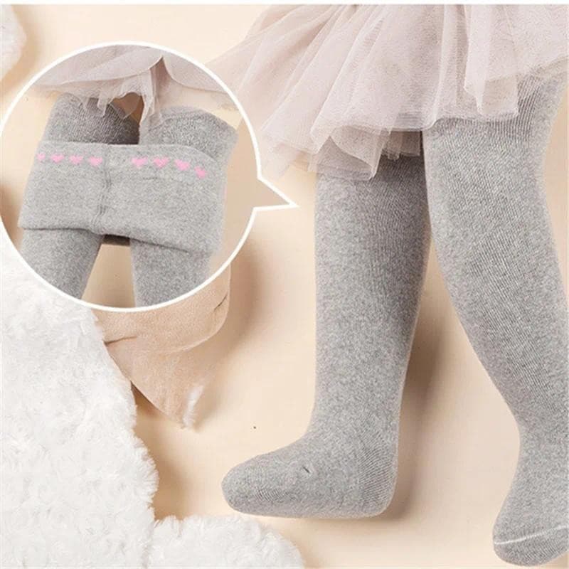 Bebê Menina Algodão Collants Inverno Terry Engrossar Crianças Meia-Calça Coração Impressão Para Meninas Criança Leggings