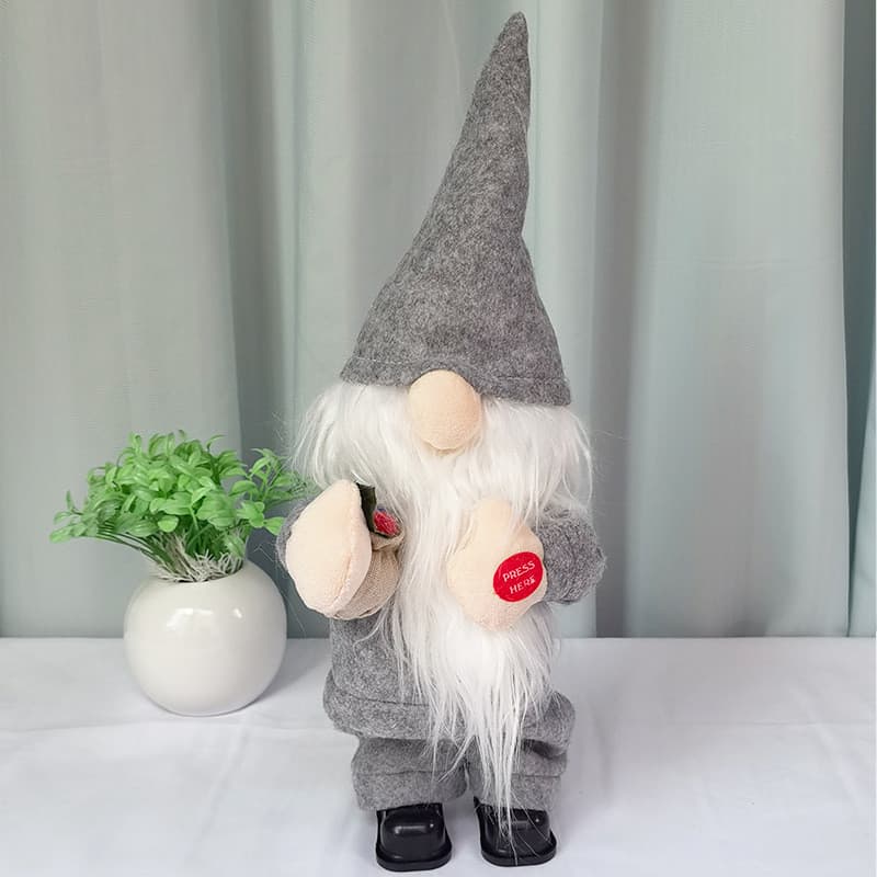 Novo papai noel sem rosto com capuz papai noel cantando dança boneca brinquedo elétrico ornamentos de natal