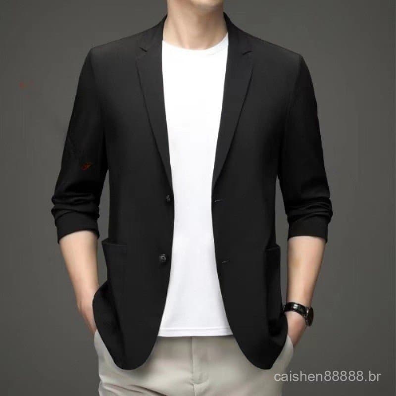 Blazer masculino Slim fit com dois botões, alfaiataria italiana de alta qualidade