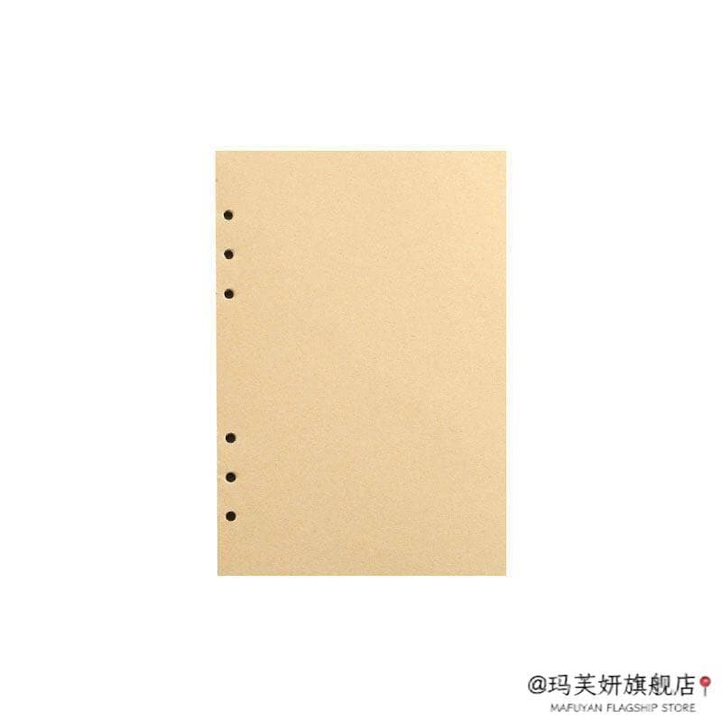 Recarga de folhas soltas A5 papel Kraft grade Horizontal folhas soltas a6 Universal destacável 6 furos engrossado a7 núc