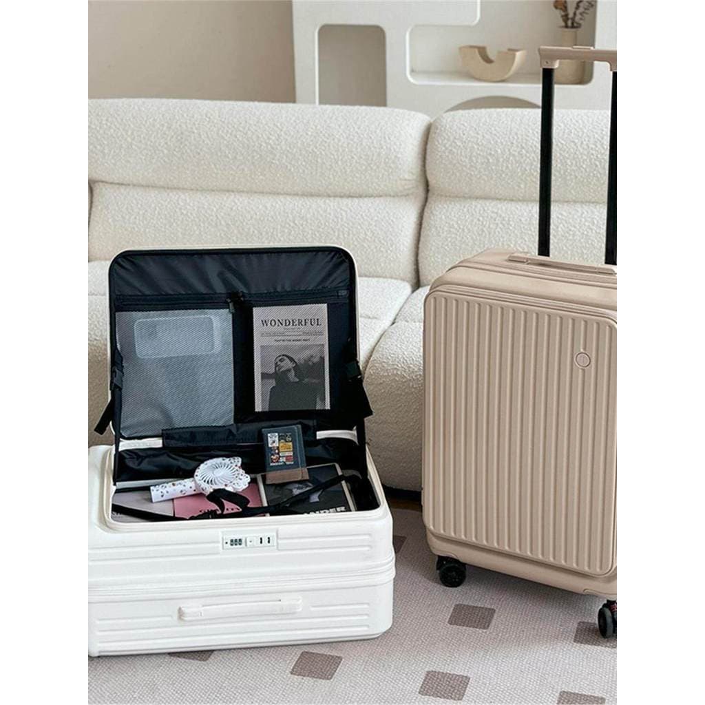 Novo estilo de abertura lateral feminino grande capacidade extensível carrinho PC 20 caso embarque masculino mudo viagem