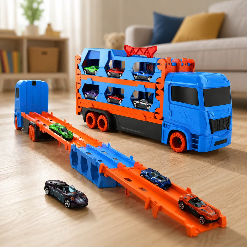 Caminhão Cegonha Pista 1,55m Compatível Hot Wheels