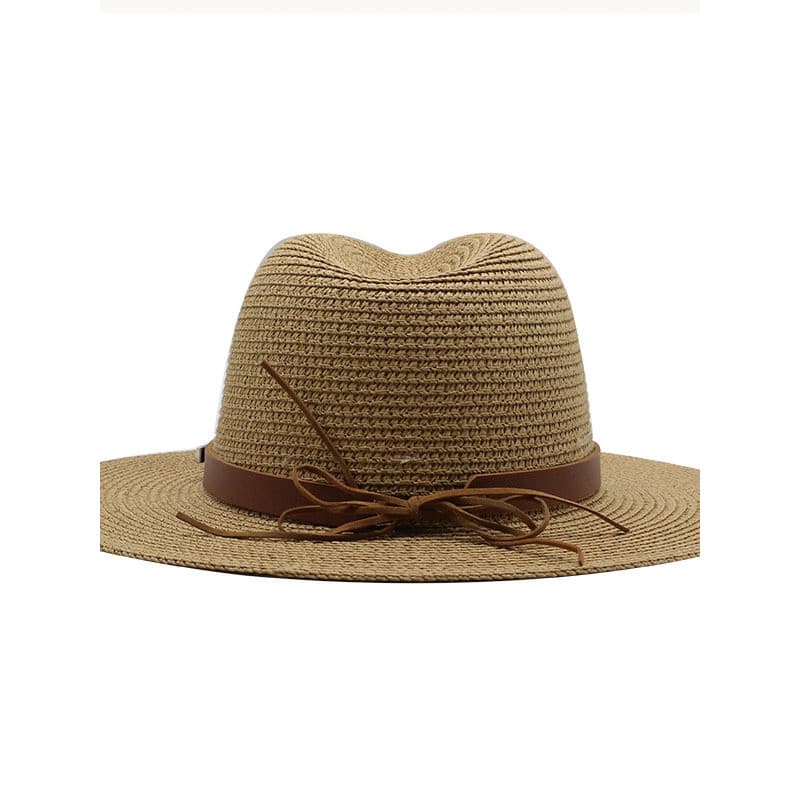Chapéu de palha panamá panamá chapéu de sol europeu americano verão protetor solar viagem férias praia tecido Cowboy car