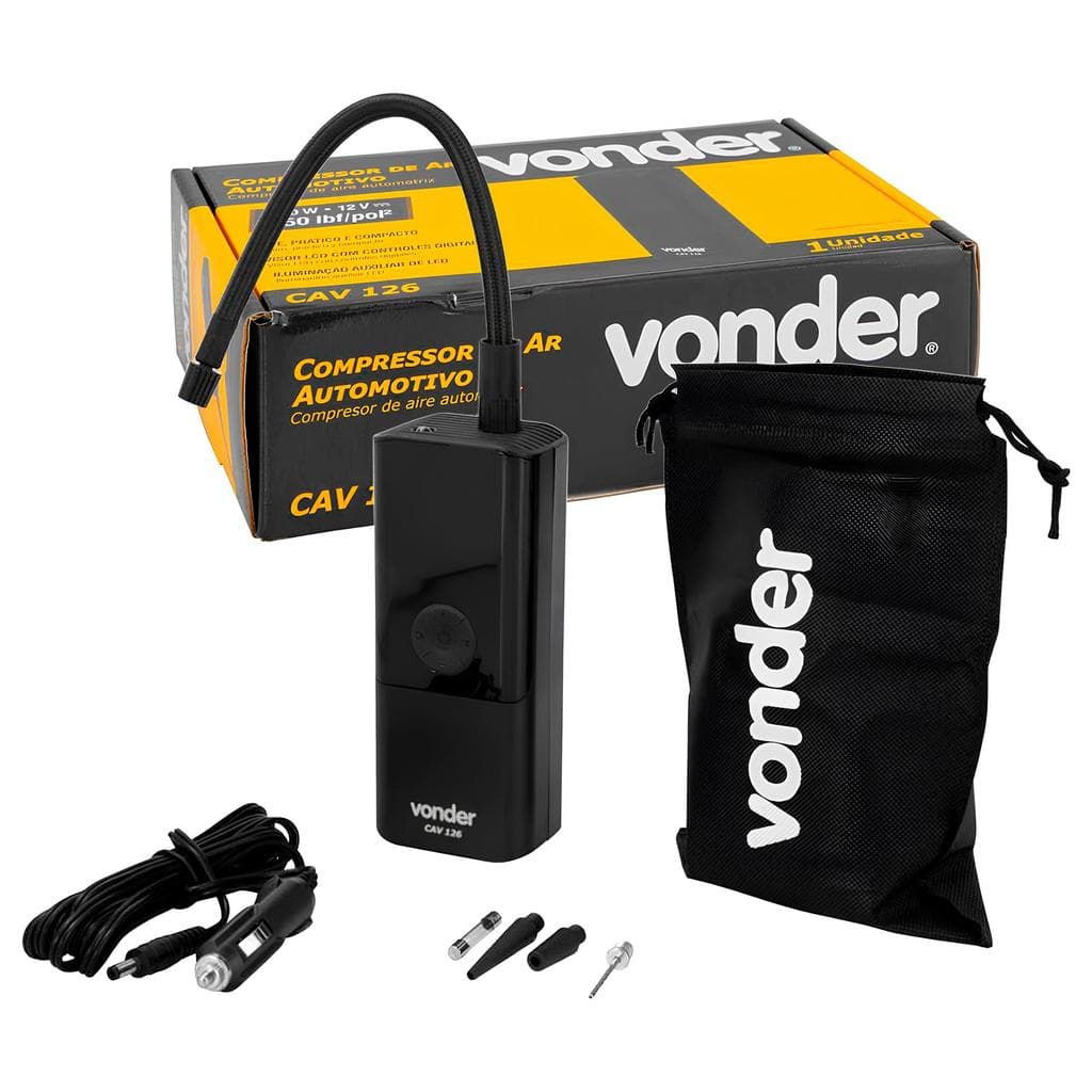 Compressor de Ar Portátil Automotivo 12V 120W 150PSI Vonder CAV 126