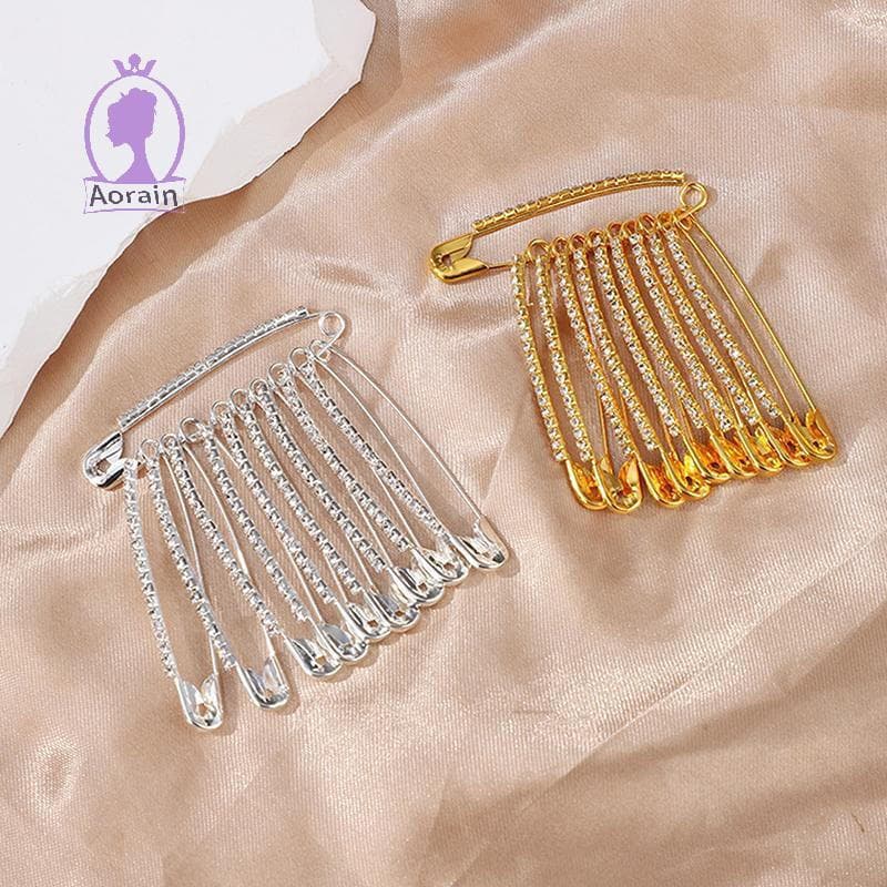 ANTH 10 Peças Grandes Alfinetes De Segurança Broche Decorativo De Strass De 2 Polegadas Feminino Para Roupas Saias Suéte