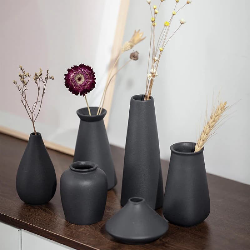 Small Ceramic Vase for Flowers Plants,  Matte Vases for Modern Table Shelf Home Decor Wedding  Frosted Elegant Ceramic V