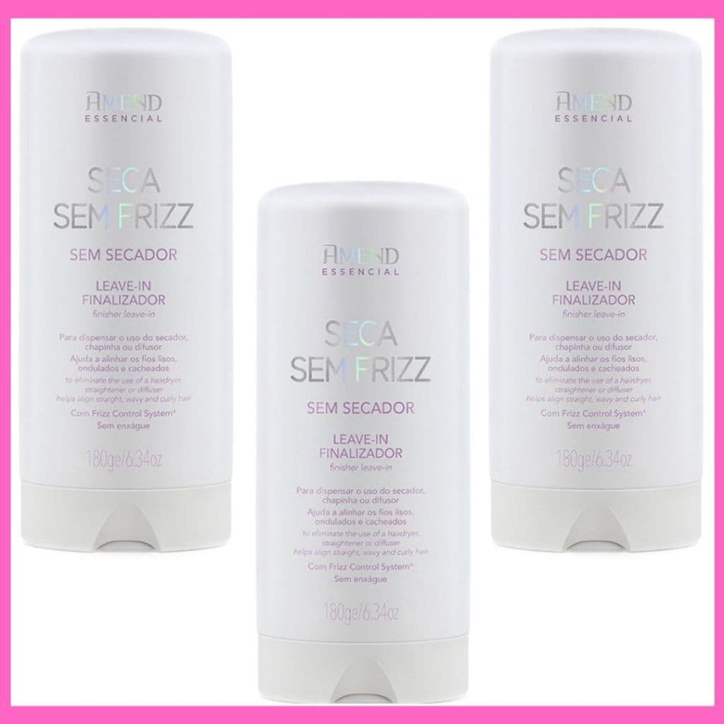 Kit 3 Unidades Amend Essencial Seca Sem Frizz 180ml – Controle e Maciez Imediata!