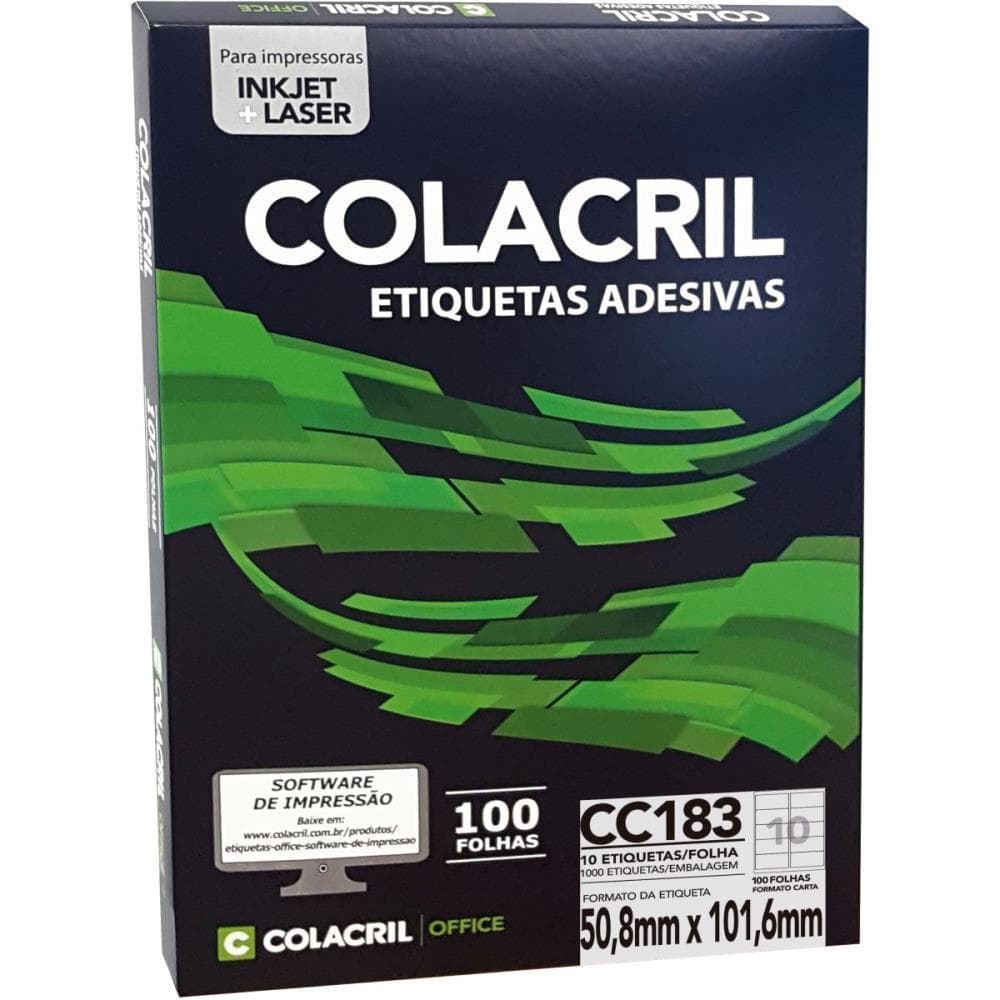 Etiqueta Carta 50,8X101,6MM 100 Folhas PCT.C/1000