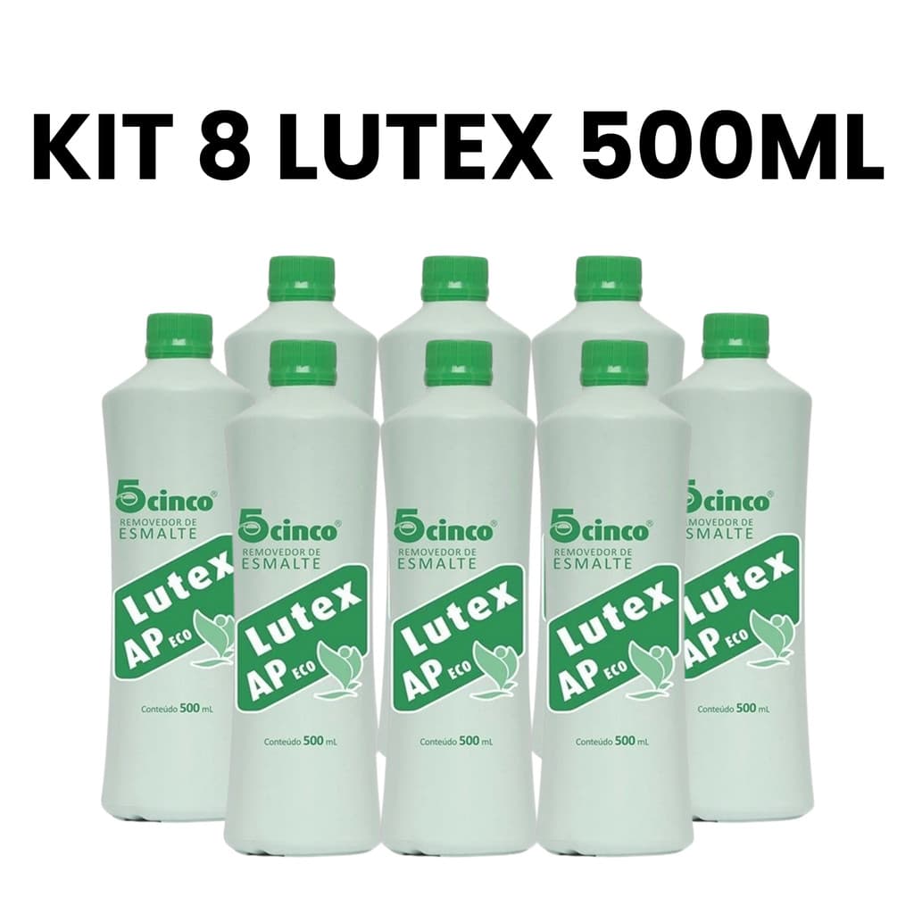 Kit 8 Lutex Removedor de Esmalte com Acetona 500ml - 5Cinco