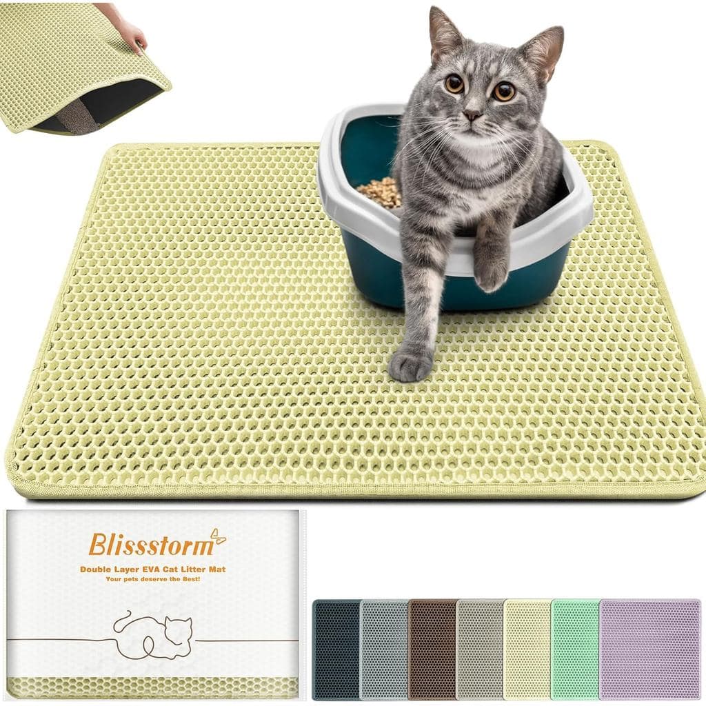 Tapete Impermeável para Areia de Gato - Novo, 24x16 Polegadas, Dupla Camada em Favo de Mel, Retém a Areia, Impermeável e